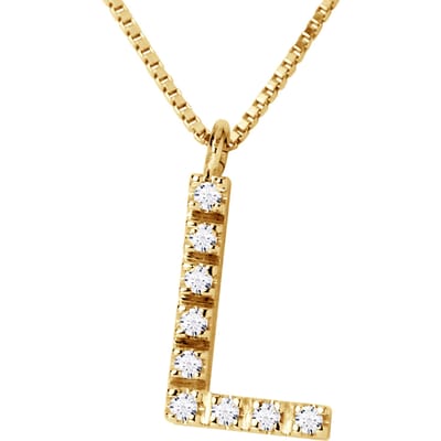 Collar ABC Diamonds 0,05 Cts letter "l" Yellow Gold 18k
