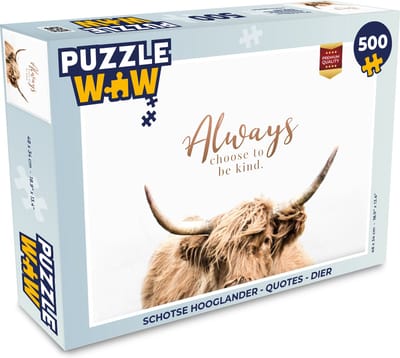 Puzzel Schotse hooglander - Quotes - Dier - Legpuzzel - Puzzel 500 stukjes