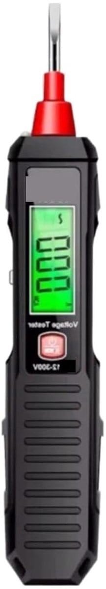 Spanningstester Digitale Meterpen - Spanningsdetector Pen - Elektriciteit Controleren - Tweekleuren Weergave - 12-300V - Zwart