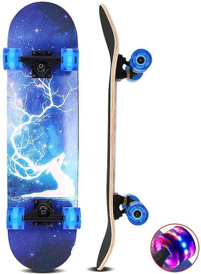 Compleet Skateboard - Cruiser Board - Buiten Bewegen - LED Lichtwielen - 31 x 8 Inch - Veelkleurig