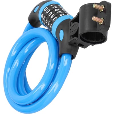 Cadenas à code 5 chiffres pour vélo Cadenas à anneau antivol de sécurité pour vélo(blanc )