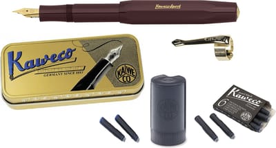 Kaweco Cadeauset (5delig) Vulpen Sport Classic Burgundy Fountain Pen - Medium