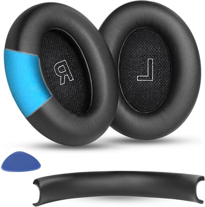 Comfortabele Oorkussens voor Draadloze Hoofdtelefoons - Vervangende Oorkussens voor QC Ultra - Zwart Protein Leren Hoofdtelefoon Accessoires