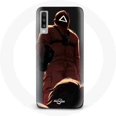 Coque - Squid Game - Samsung Galaxy A70 - Rouge - Souple - Protection contre les chocs rouge