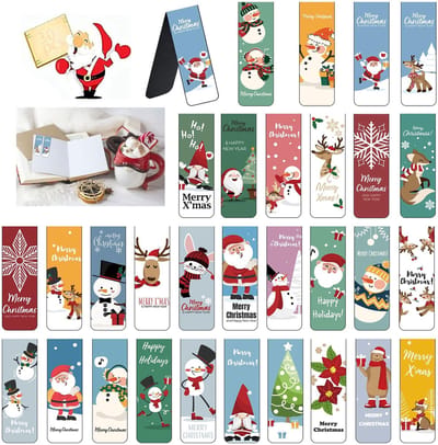 Dailygoods- Bladwijzers 30 stuks - Magnetische Bladwijzers - Kleurrijke Bladwijzers - Kerstbladwijzers - Duurzaam Papier - Veilig en Langdurig - Boekenleggers