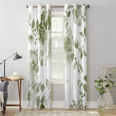 Saliegroene Aquarel Bloemen Raamgordijnen voor Woonkamer Slaapkamer Gordijn Modern Keuken Jaloezieën Draperieën Gordijnen 135W x 60H(cm) x1 gray