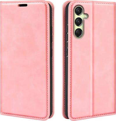 MobyDefend Hoesje - Geschikt voor Samsung Galaxy A16 - Luxe Wallet Bookcase (Magnetische Sluiting) - Roze