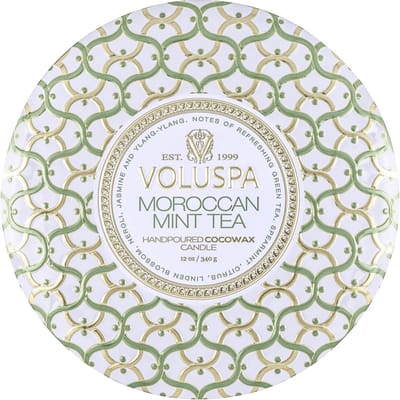 Voluspa Geurkaars Maison Blanc Moroccan Mint Tea 3 Wick Tin Candle 340gr