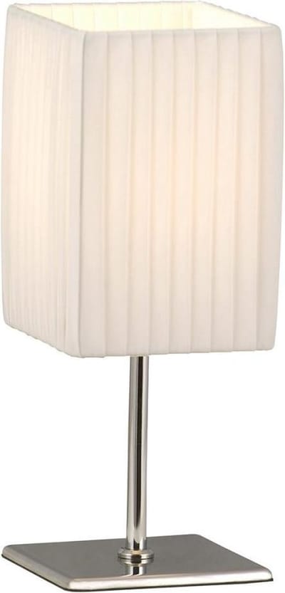 Tafellamp Globo Bailey - Metaal/Chroom - Textiel witte kap