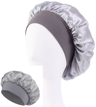 Actie4you® - Luxe Bonnet - Satijnen Slaapmuts - Haarverzorging - Elastisch - Satijn – Haarnetje - 1 Stuks - Zilver