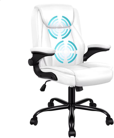 ALFORDSON Ergonomische massage bureaustoel met opklapbare armleuningen voor het werk, met een draagvermogen van 150 kg