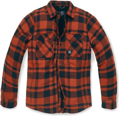 Vintage Industries Houtkapersjas Darwin Shirt-Jacket Oranje ruitjes