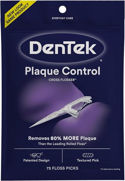 DenTek - Cross Flosser Plaque Control Flosdraadprikkers - X-vormige Floss - 75 stuks