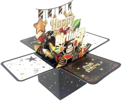 Dailygoods - Wenskaarten, verjaardagskaarten, pop-up kaarten, verjaardagscadeaus voor mannen en vrouwen, 3D-verjaardagskaarten