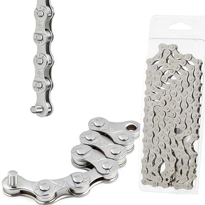 Thijox - 6/7/8 Versnellingen Fietsketting - Universele Koolstofstaal Ketting 1/2 inch x 3/32 inch - 116 Leden Drukvastmaken voor Fiets, Mountainbike e