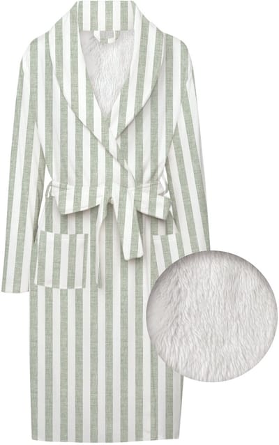 Zohome Badjas Banda di Lino - Kamerjas voor Dames en Heren - S/M - Ochtendjas - Geschikt voor de Sauna - Groen