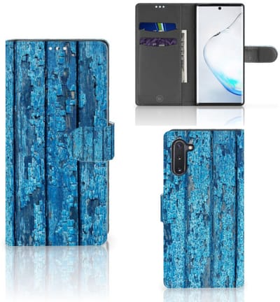 Samsung Galaxy Note 10 Book Style Case Wood Blue