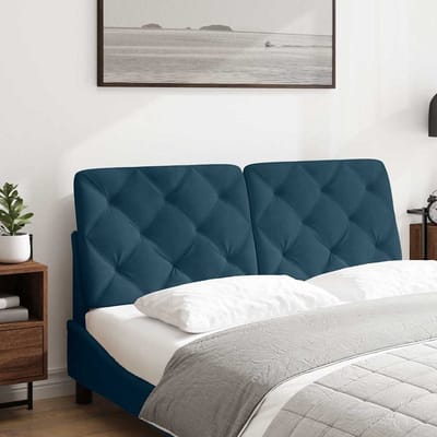vidaXL - Hoofdbordkussen - 140 - cm - fluweel - blauw