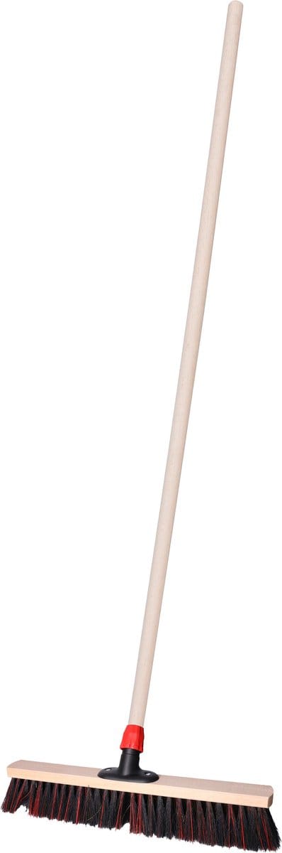 Straatbezem SAGA voor bestratingen en vlonders - Harde bezemkop - 50 cm breed - Houten steel van 140 cm