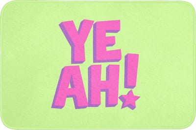 Badmat 90x60 cm - Antislip - Groen - Neon - Quote - Badmatten voor badkamer - Badkamermat - Douchemat - Badkamer mat