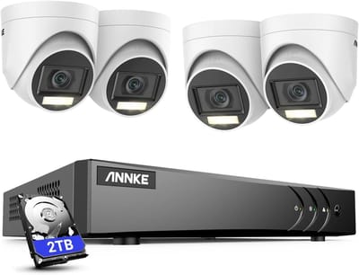 Beveiligingscamera Set - Bewaaksysteem Buiten - Huis Beveiligen - PIR Bewegingsdetectie - 5MP Resolutie - Wit