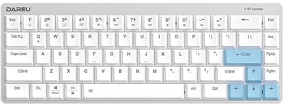 DAREU EK868 White 65% Brown Low-Profile Switch Bluetooth Engels Mechanisch Gaming Toetsenbord