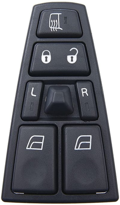 Dailygoods - Dailygoody - Raambedieningsknop - Elektrische schakelaar - Zwart - Compatibel met Volvo - Hoofdvensterschakelaar voor vrachtwagens