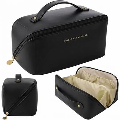 Consumerce® Luxe Makeup Tas - Zwart - Make Up Tasje - Toilettas Dames - Kind - Cosmetica Koffer Etui Klein - Meisje Organizer - Reis Beautycase