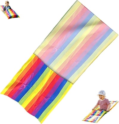 1 stuk - Lichtgewicht glijzak - Buitenspeelgoed - Gras skimat van 140x70 cm - Trainingsmat met waterdichte onderkant - Kleurrijke glijzak - Geschikt voor buitenskiën en grasskiën met het hele gezin