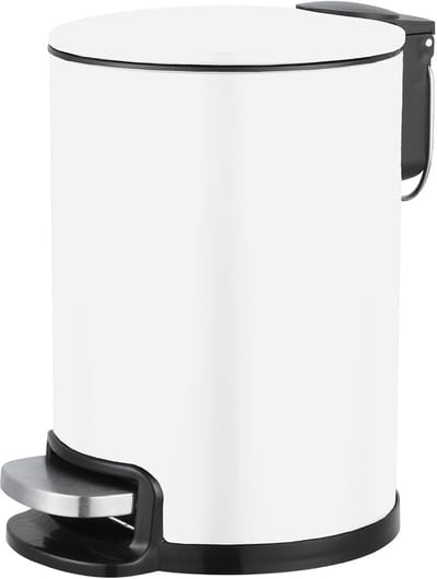 Pedaalemmer Badkamer - Afvalbak Klein - Hygiënisch Afval - Handsfree Opening - 3 Liter Inhoud - Wit
