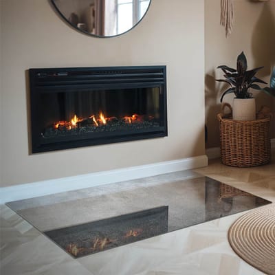 Coloray Vloerplaat Houtkachel - Vloerplaat Openhaard - 120 cm x 80 cm - Houtkachel Accessoires - Grijs Vloerplaat Kachel - Onderplaat - Plaat voor Onder Houtkachel - Open Haard Accessoires - Onderplaat Voor Houtkachel