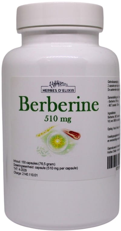 Herbes D'elixir Berberine capsules - 510 mg - 150 capsules - Vegan