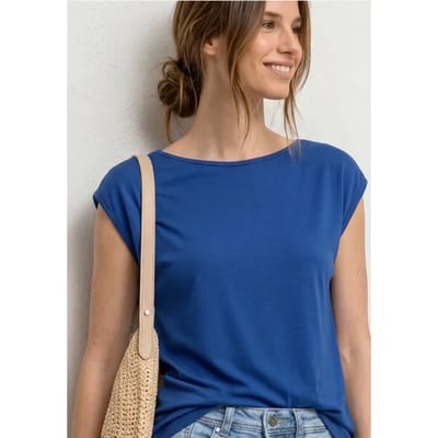 Basic shirt met boothals