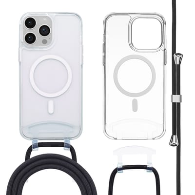 imoshion Hoesje - Geschikt voor iPhone 14 Pro Max - geschikt voor MagSafe Backcover met afneembaar koord - Transparant