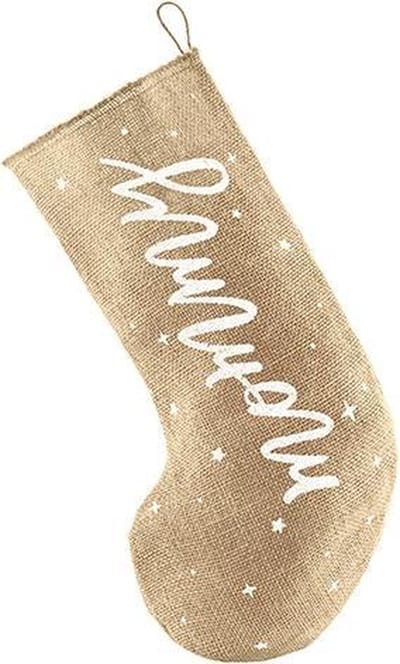 Rustic Christmas – Jute sok met opdruk Mommy