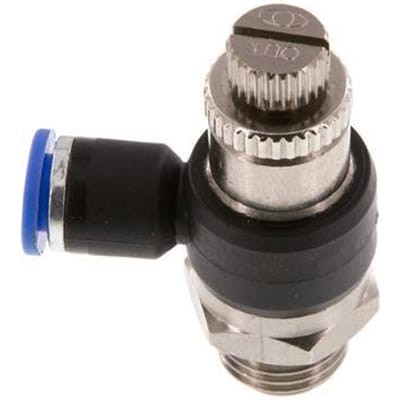 L-stuk Regelventiel 6 mm - G1/4'' Regeling-Uit Messing/Nylon