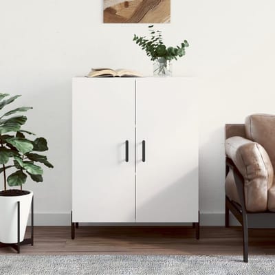 Dressoir Hout - Kast Lade - Opbergen Spullen - Klassieke Look - 69.5x34x90 cm - Wit