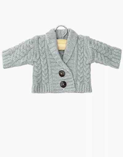 Minikane Gordi Poppenkleding Gebreid Vest Grijs 34 cm