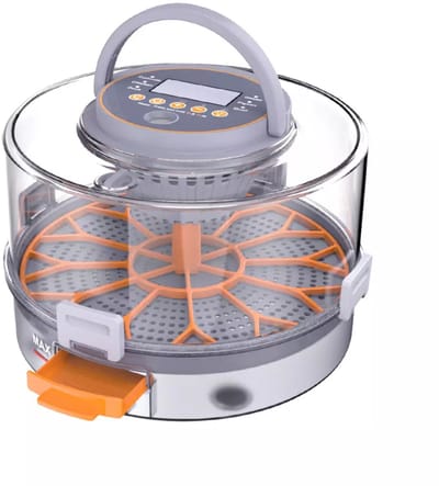 Broedmachine voor 12 Eieren - 30W - Automatische Temperatuurregeling, Eierdraaiing en Vochtigheidsregeling - Grijs/transparant
