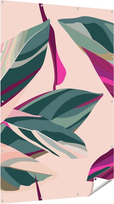 Gards Tuinposter Bloem Bladeren - Bloemen - Abstract - 120x180 cm - Tuindoek - Tuindecoratie - Wanddecoratie buiten - Tuinschilderij