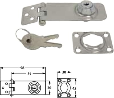 Overval met slot 98/78x30mm rvs a2 ( a 1 st )