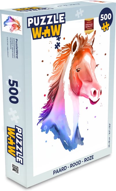 Puzzel Paard - Rood - Roze - Meisjes - Kinderen - Meiden - Legpuzzel - Puzzel 500 stukjes