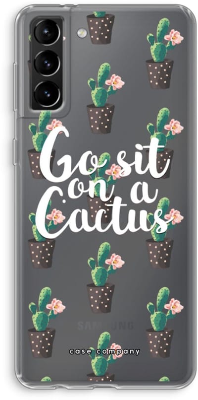 Case Company® - Hoesje geschikt voor Samsung Galaxy S21 Plus hoesje - Cactus quote - Soft Cover Telefoonhoesje - Bescherming aan alle Kanten en Schermrand