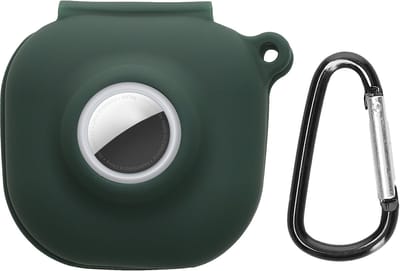 kwmobile oordopjes case geschikt voor Beats Fit Pro hoesje - Oortjes cover met AirTag houder - In-ear koptelefoon hoes - Silicone in donkergroen