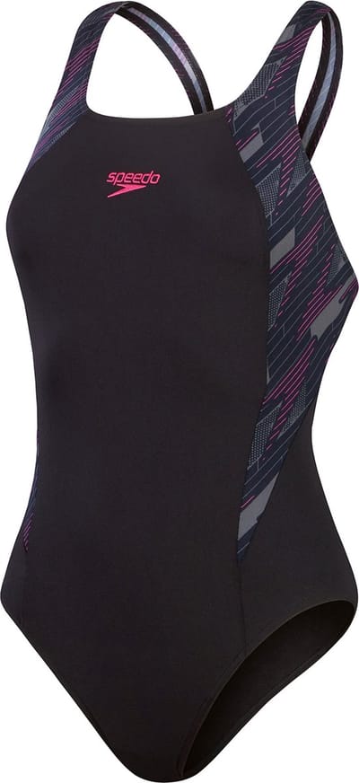 Speedo HyperBoom Splice Muscleback Zwart/Roze Sportbadpak - Maat 46