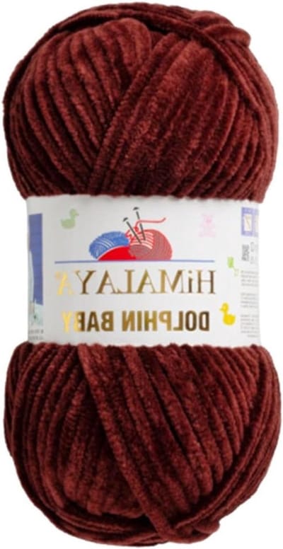Baby fluwelen garen - Handbreiwol zacht - Kleding projecten - Extra dikke steek - 100 gram - Donkerbruin