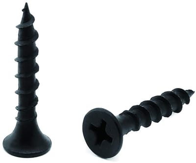 Zelftappende Houten Schroeven Zwart Fosfaat Gecoat Plat Kop 100 stuks