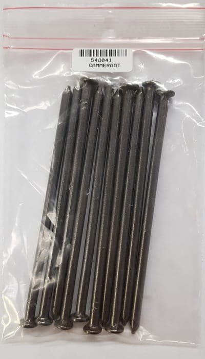 Draadnagels blank – spijker – platkop – 5,0x125 mm – blank staal – 10 stuks – 200 gram