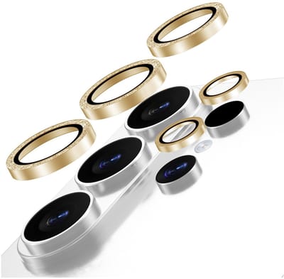 AVY Camera Lens Protector Rings | Geschikt voor Samsung Galaxy S26 Ultra | Camera Lens Protector Glas | Schokbestendig | Krasbestendig | met Applicator | Glitter Goud
