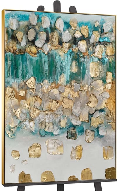 Canvas schilderij groot handgeschilderd ritme oneindigheid abstract kosmisch – YS-Art Gallery – Mysterieuze wanddecoratie voor woonkamer – Modern schilderij voor slaapkamer en kantoor